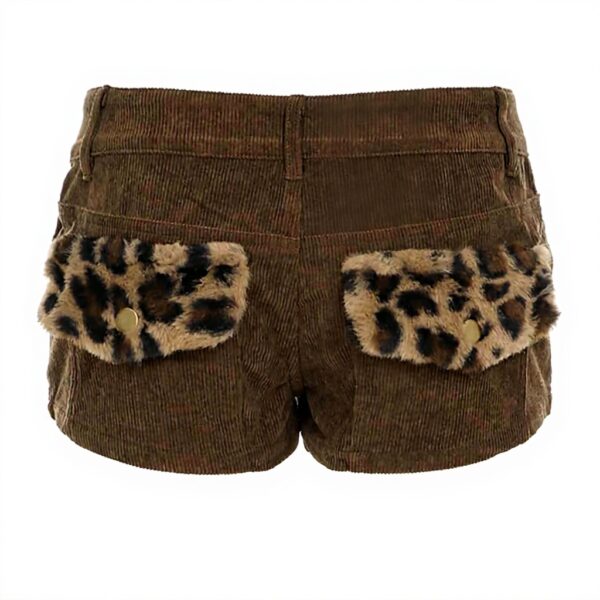 Pantaloncini donna velluto coste leopardato Generisch moda