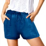 Pantaloncini lino donna Generisch vita alta lacci casual