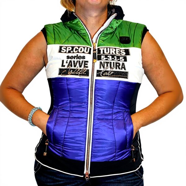 SPORTALM Gilet da Sci Donna Blu Verde Poliestere Taglia 36