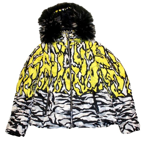 Sportalm Giacca Sci Donna Pelliccia Stampa Giallo Nero
