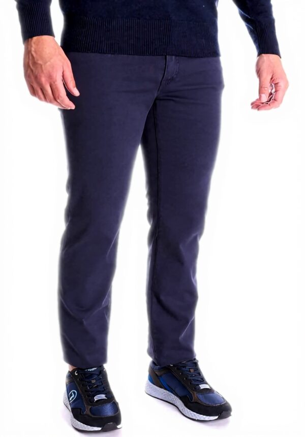 Pantaloni Trussardi Blu Stretch Tricotina Uomo Icon