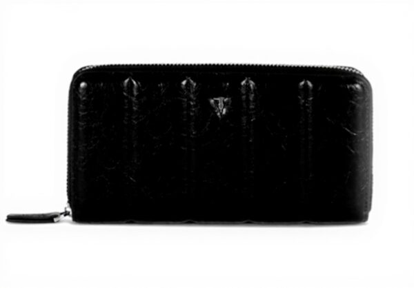 Portafoglio donna Trussardi ziparound grande nero pelle