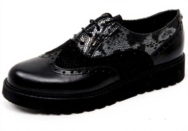 Scarpe Oxford Donna TRUSSARDI B8555 Nero Stringate