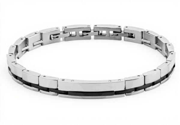 TRUSSARDI Bracciale Uomo in Acciaio, Collezione T-STEEL, Regalo Compleanno