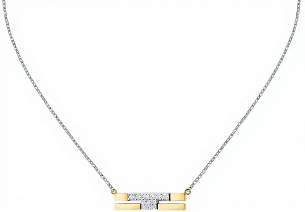 Collana Trussardi T-Logo Donna Acciaio Zirconi