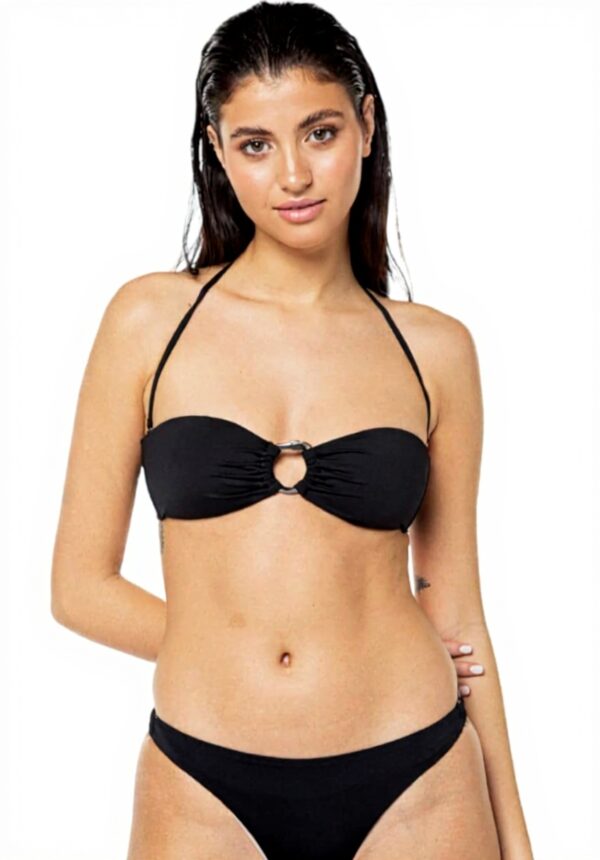 Trussardi Donna Bikini Nero Poliuretano Slip Mare