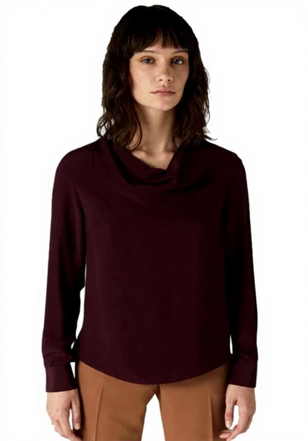 Trussardi Donna Blusa Viola Manica Lunga Camicetta