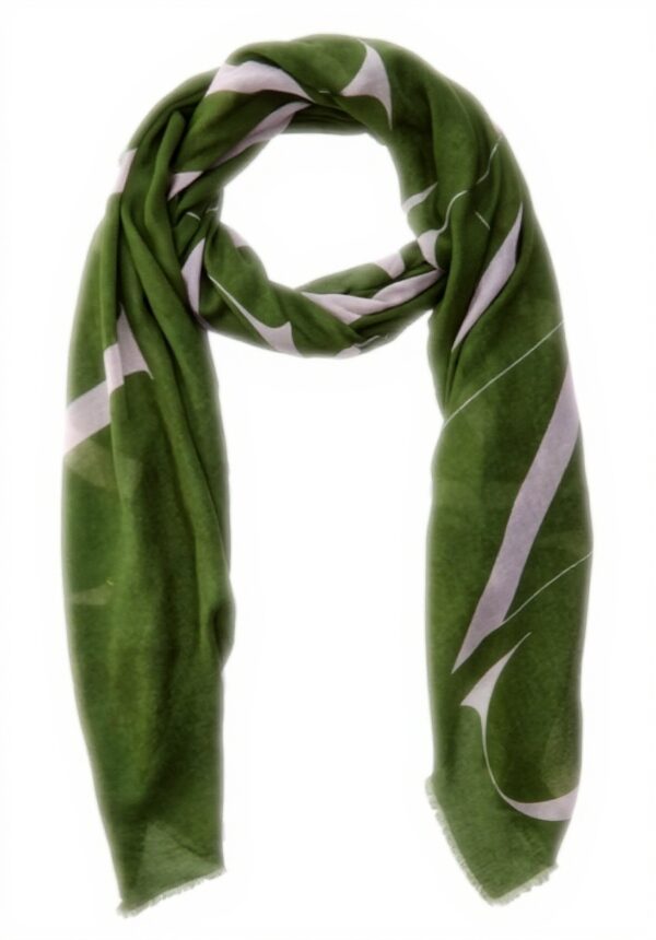 Pashmina Trussardi Logo Micromodal Donna Verde Accessorio