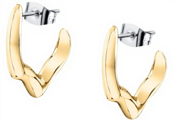 Orecchini donna Trussardi acciaio dorato design T