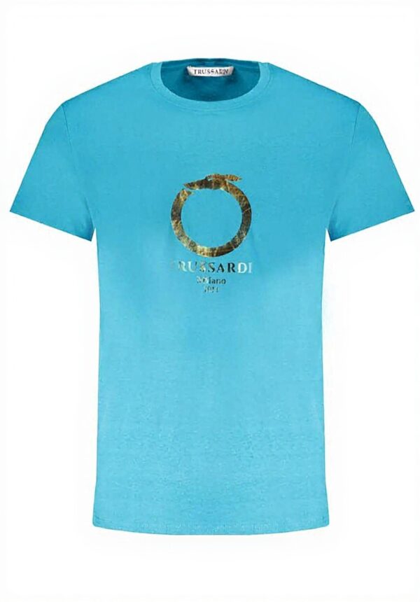 T-shirt Uomo TRUSSARDI Cotone Logo Stampato Teal S