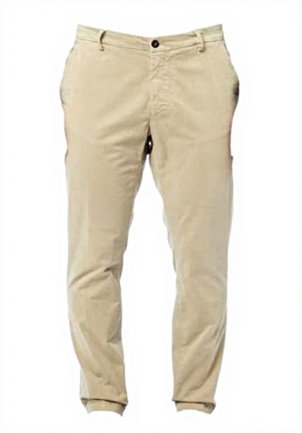 Pantaloni Uomo Trussardi Chiusura Pull On Beige Blu