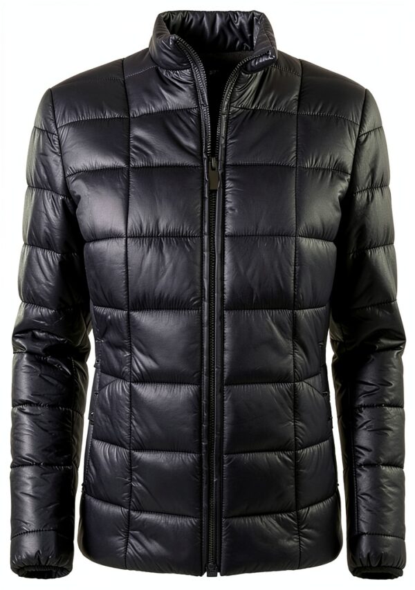 Piumino cerniera manica lunga scollo coreano donna-5