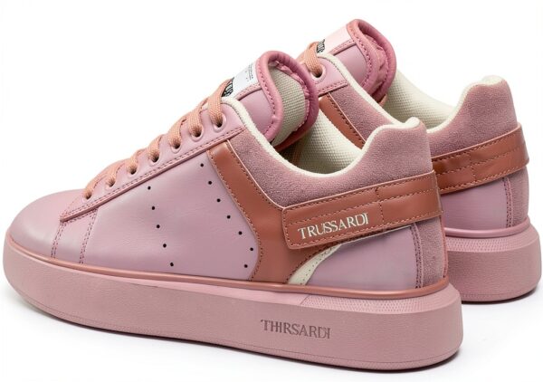 Trussardi Jeans Scarpe Donna Rosa Sintetico Stringate Piatto-2