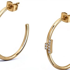 Orecchini Trussardi T Logo acciaio cristalli donna-0