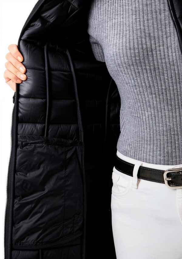 Piumino cerniera manica lunga scollo coreano donna-4