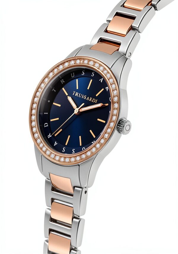 Trussardi T-SKY orologio donna acciaio oro rosa cristalli-4