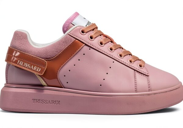 Trussardi Jeans Scarpe Donna Rosa Sintetico Stringate Piatto-3