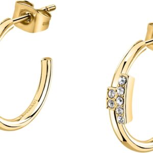 Orecchini Trussardi T-Logo acciaio cristalli donna gioielli-0