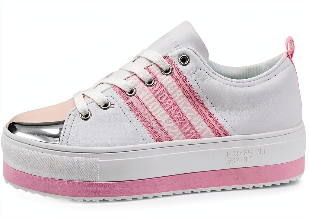 'Trussardi Sneaker in similpelle con logo microforato, vista frontale'