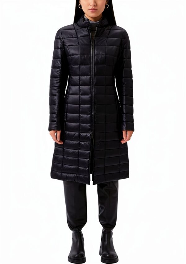 Piumino cerniera manica lunga scollo coreano donna-1