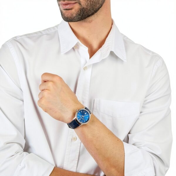 Orologio da uomo Trussardi acciaio pelle quarzo blu-2