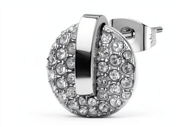 TRUSSARDI Orecchini Donna Acciaio Cristalli T-ROUND