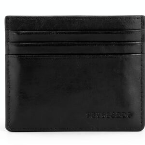 Portacarte Trussardi Uomo Pelle Crackle Nero Credit Card-0