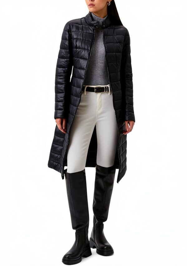 Piumino cerniera manica lunga scollo coreano donna-2