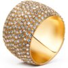 Anello Trussardi donna acciaio cristalli T-Design elegante-0