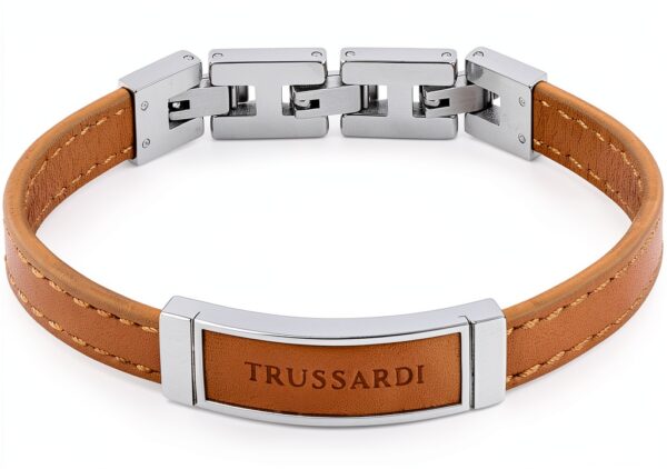 Bracciale Uomo Trussardi Acciaio Pelle Naturale Nero