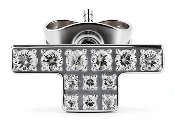 Orecchini Trussardi T-LOGO zirconi acciaio inossidabile-1