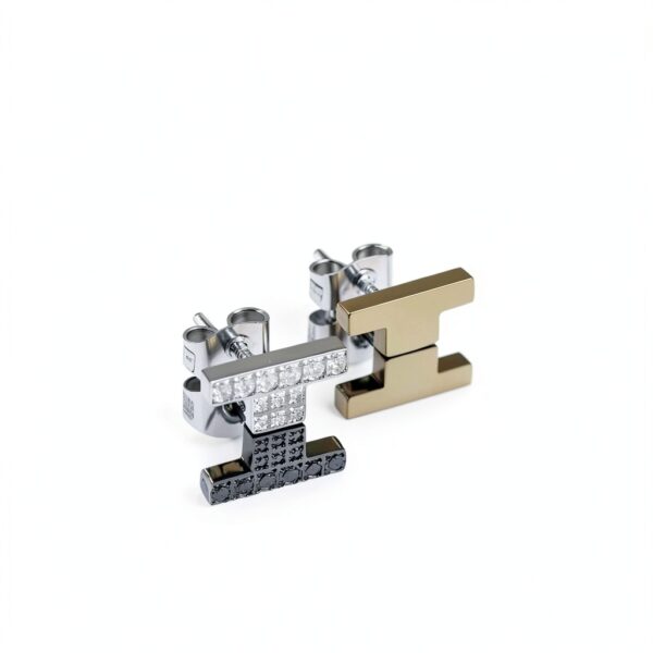 Orecchini Trussardi T-LOGO zirconi acciaio inossidabile-3