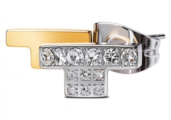 Orecchini Trussardi T-LOGO zirconi acciaio inossidabile-0