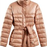 Giaccone Donna Nylon Piumino Rosa Seppia Manica Lunga-0