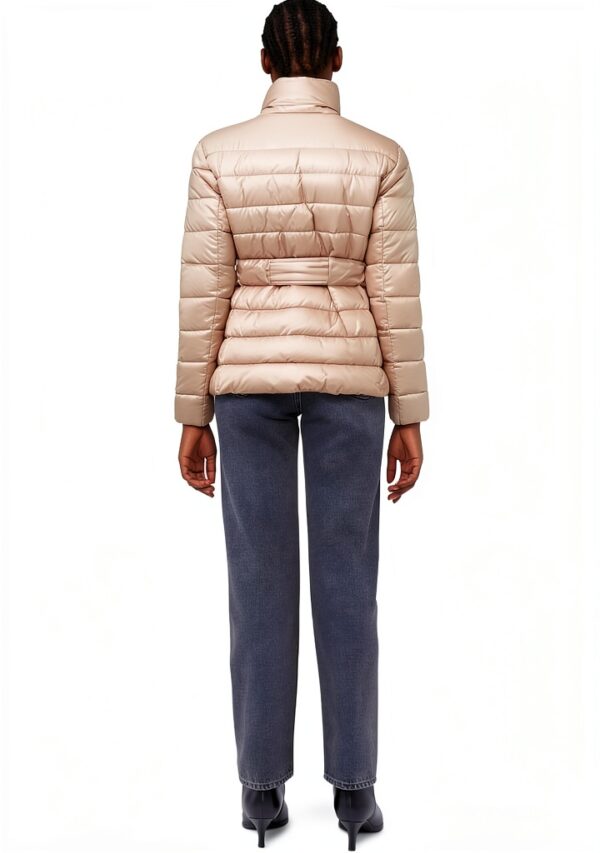 Giaccone Donna Nylon Piumino Rosa Seppia Manica Lunga-2