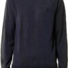 Maglione da uomo Blu Scuro Lana Merinos Classico-0
