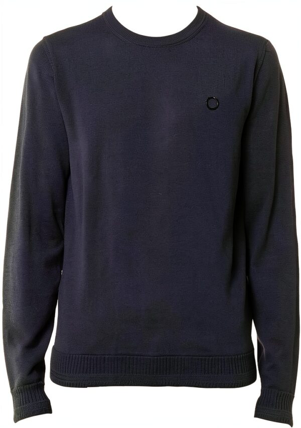 Maglione da uomo Blu Scuro Lana Merinos Classico-0