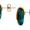 Orecchini Trussardi T-ROUND acciaio verde donna-2