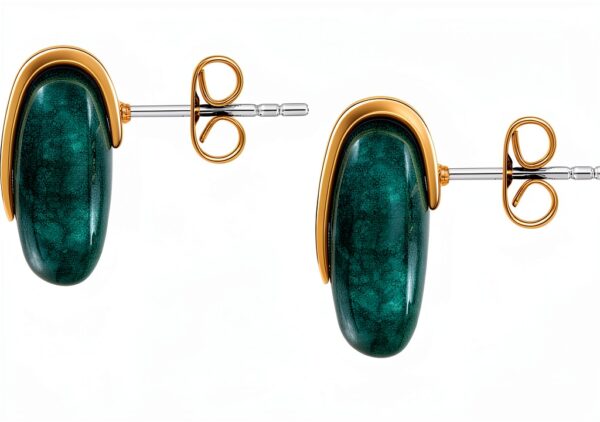 Orecchini Trussardi T-ROUND acciaio verde donna-2