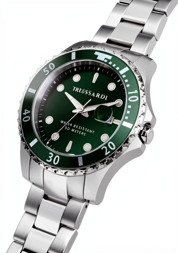 Orologio Trussardi acciaio quadrante verde 10 ATM-4