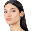 Orecchini Trussardi T-ROUND acciaio verde donna-3