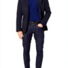Maglione da uomo Blu Scuro Lana Merinos Classico-3