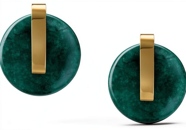 Orecchini Trussardi T-ROUND acciaio verde donna-1