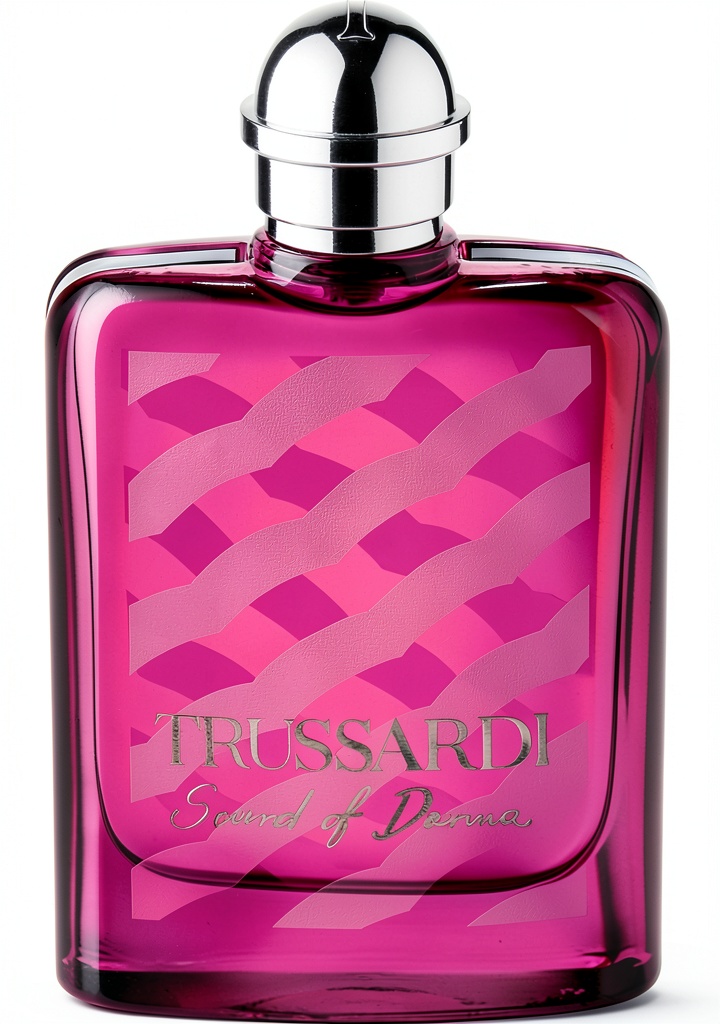 Flacone del profumo Trussardi su sfondo neutro