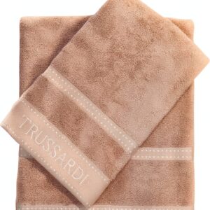 Asciugamani Trussardi Set 2 pezzi cotone puro Elegante-0
