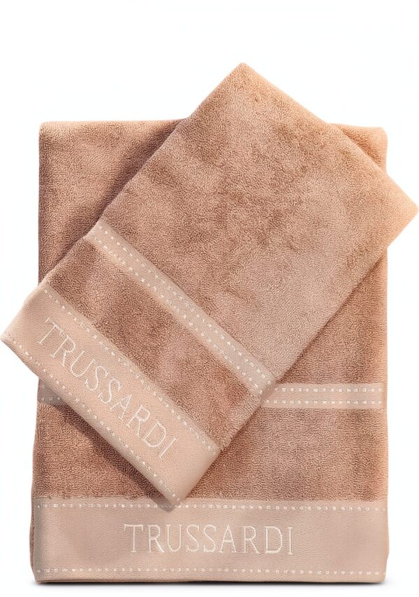 Asciugamani Trussardi Set 2 pezzi cotone puro Elegante-0