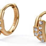 Orecchini Trussardi T-Logo in acciaio con cristalli Ø1 cm – chiusura a-0