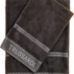 TRUSSARDI Set Asciugamani Bagno Viso e Bidet in Cotone, Asciugamani Resistente a Lavaggi, Include 1 Asciugamano Viso 55x100 cm e 1 Asciugamano Bidet Ospite 40x60 cm, Asciugamani 2 Pezzi-0