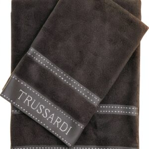 TRUSSARDI Set Asciugamani Bagno Viso e Bidet in Cotone, Asciugamani Resistente a Lavaggi, Include 1 Asciugamano Viso 55x100 cm e 1 Asciugamano Bidet Ospite 40x60 cm, Asciugamani 2 Pezzi-0
