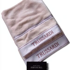 TRUSSARDI Set Asciugamani Bagno Viso e Bidet in Cotone, Asciugamani Resistente a Lavaggi, Include 1 Asciugamano Viso 55x100 cm e 1 Asciugamano Bidet Ospite 40x60 cm, Asciugamani 2 Pezzi-0